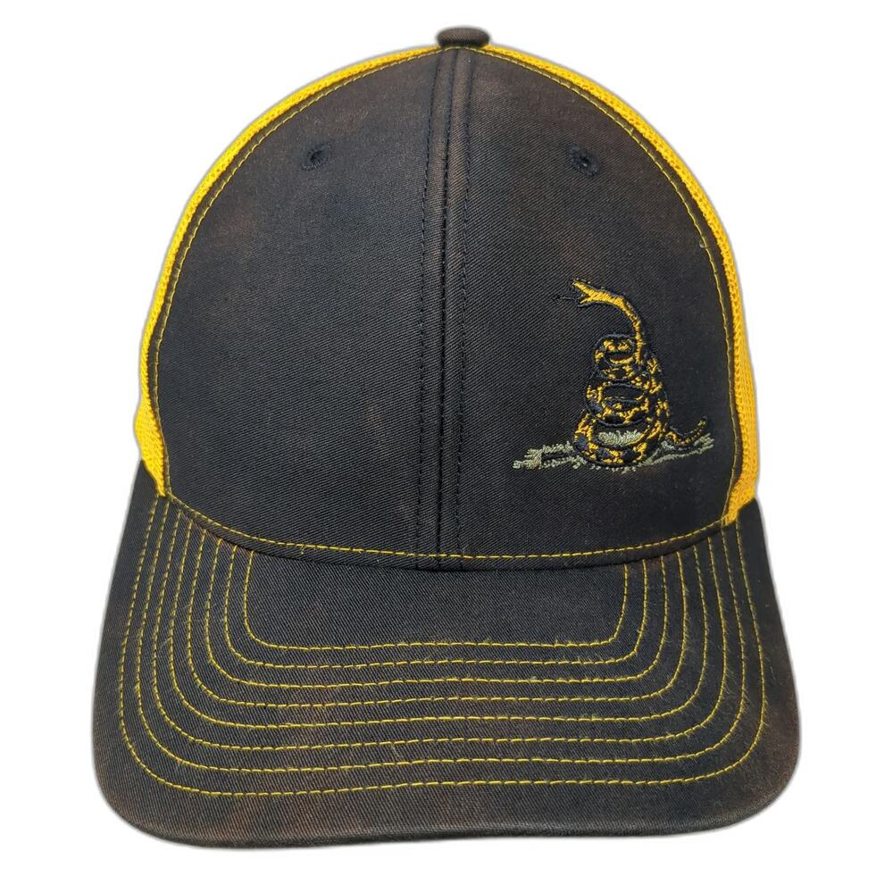 Richardson Trucker Hat Black Yellow One Size Gadsden Snake Mesh Printed Kicks